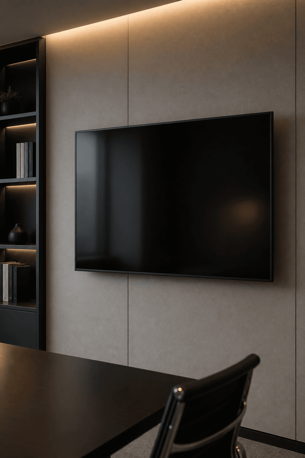 TV corporativa instalada em sala