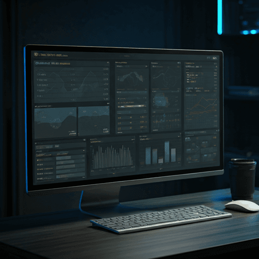 Painel de monitoramento em monitor ultrawide